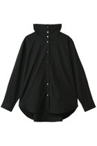 【ミディウミソリッド/MIDIUMISOLID】のドレープハイネックシャツ black|ID: prp329100004755420 ipo3291000000035386194