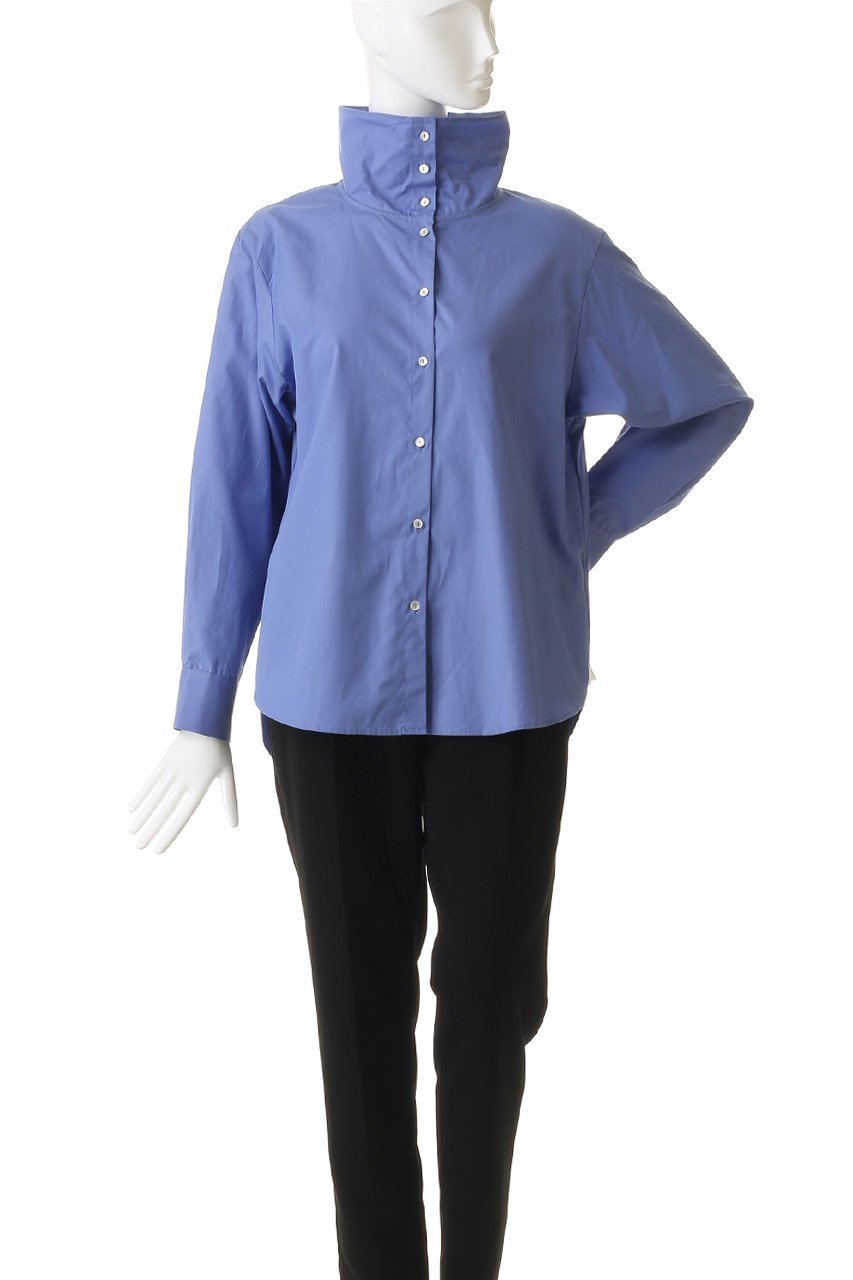 【ミディウミソリッド/MIDIUMISOLID】のドレープハイネックシャツ 人気、トレンドファッション・服の通販 founy(ファニー) 　ファッション　Fashion　レディースファッション　Fashion for Women　トップス・カットソー　Cut & Sew Tops　シャツ・ブラウス・オフィスカジュアル　Elegant Blouses & Button-Ups　スリーブ　Sleeve, Long Sleeve / Short Sleeve　デニム　Denim, Jeans Material　ドレープ　Drape, Draping Fabric　ハイネック　High Neck, Mock Neck　バランス　Balance, Style Balance　フォルム　Silhouette, Form　ロング　Long, Long-Length　other-2|ID: prp329100004755420 ipo3291000000035386195