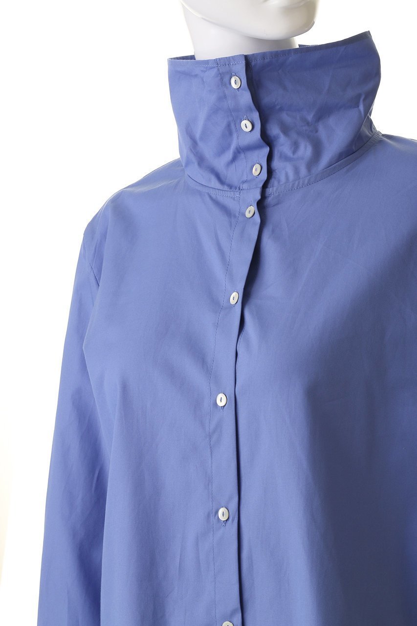 【ミディウミソリッド/MIDIUMISOLID】のドレープハイネックシャツ 人気、トレンドファッション・服の通販 founy(ファニー) 　ファッション　Fashion　レディースファッション　Fashion for Women　トップス・カットソー　Cut & Sew Tops　シャツ・ブラウス・オフィスカジュアル　Elegant Blouses & Button-Ups　スリーブ　Sleeve, Long Sleeve / Short Sleeve　デニム　Denim, Jeans Material　ドレープ　Drape, Draping Fabric　ハイネック　High Neck, Mock Neck　バランス　Balance, Style Balance　フォルム　Silhouette, Form　ロング　Long, Long-Length　other-5|ID: prp329100004755420 ipo3291000000035386198