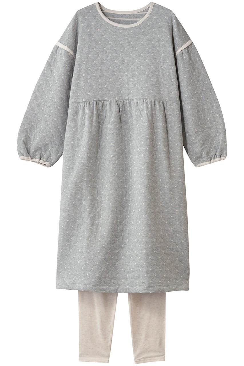 【キッドブルー/KID BLUE / GOODS】の25キルトドットJQナイティ(スパッツつき) インテリア・キッズ・メンズ・レディースファッション・服の通販 founy(ファニー) お家時間・ステイホーム Stay Home / At Home ウォーム Warm Fabric キルト Quilt, Quilted Fabric ギャザー Gathered, Ruffled ドット Polka Dot, Dot Pattern パジャマ Pajamas, Sleepwear 新作・新入荷 New Arrivals / New In A/W・秋冬 Autumn/Winter グレー|ID: prp329100004755421 ipo3291000000034397358
