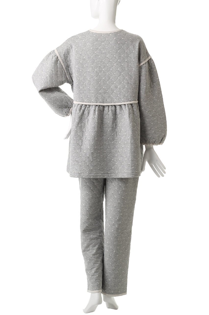 【キッドブルー/KID BLUE】の25キルトドットJQパジャマ 人気、トレンドファッション・服の通販 founy(ファニー) 　ファッション　Fashion　レディースファッション　Fashion for Women　トップス・カットソー　Cut & Sew Tops　キルト　Quilt, Quilted Fabric　ギャザー　Gathered, Ruffled　ドット　Polka Dot, Dot Pattern　パジャマ　Pajamas, Sleepwear　フェミニン　Feminine, Girly　再入荷　Restock / Back in Stock　A/W・秋冬　Autumn/Winter　other-4|ID: prp329100004755423 ipo3291000000035259643