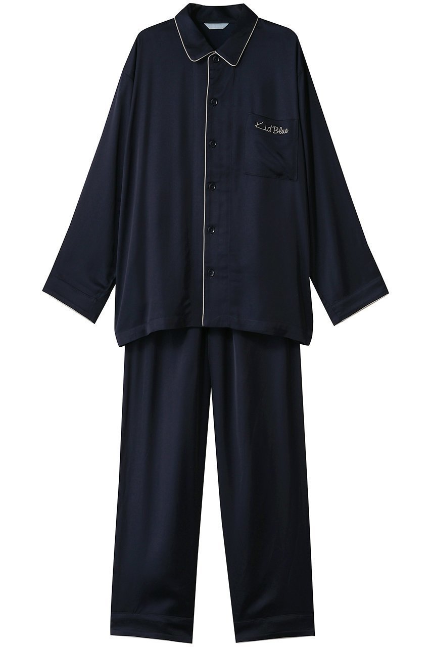 【キッドブルー/KID BLUE / GOODS】のプレミアムサテンパジャマ インテリア・キッズ・メンズ・レディースファッション・服の通販 founy(ファニー) サテン Satin, Glossy Fabric スリーブ Sleeve, Long Sleeve / Short Sleeve パイピング Piping, Trim Design パジャマ Pajamas, Sleepwear ロング Long, Long-Length 新作・新入荷 New Arrivals / New In ネイビー|ID: prp329100004755425 ipo3291000000034397384