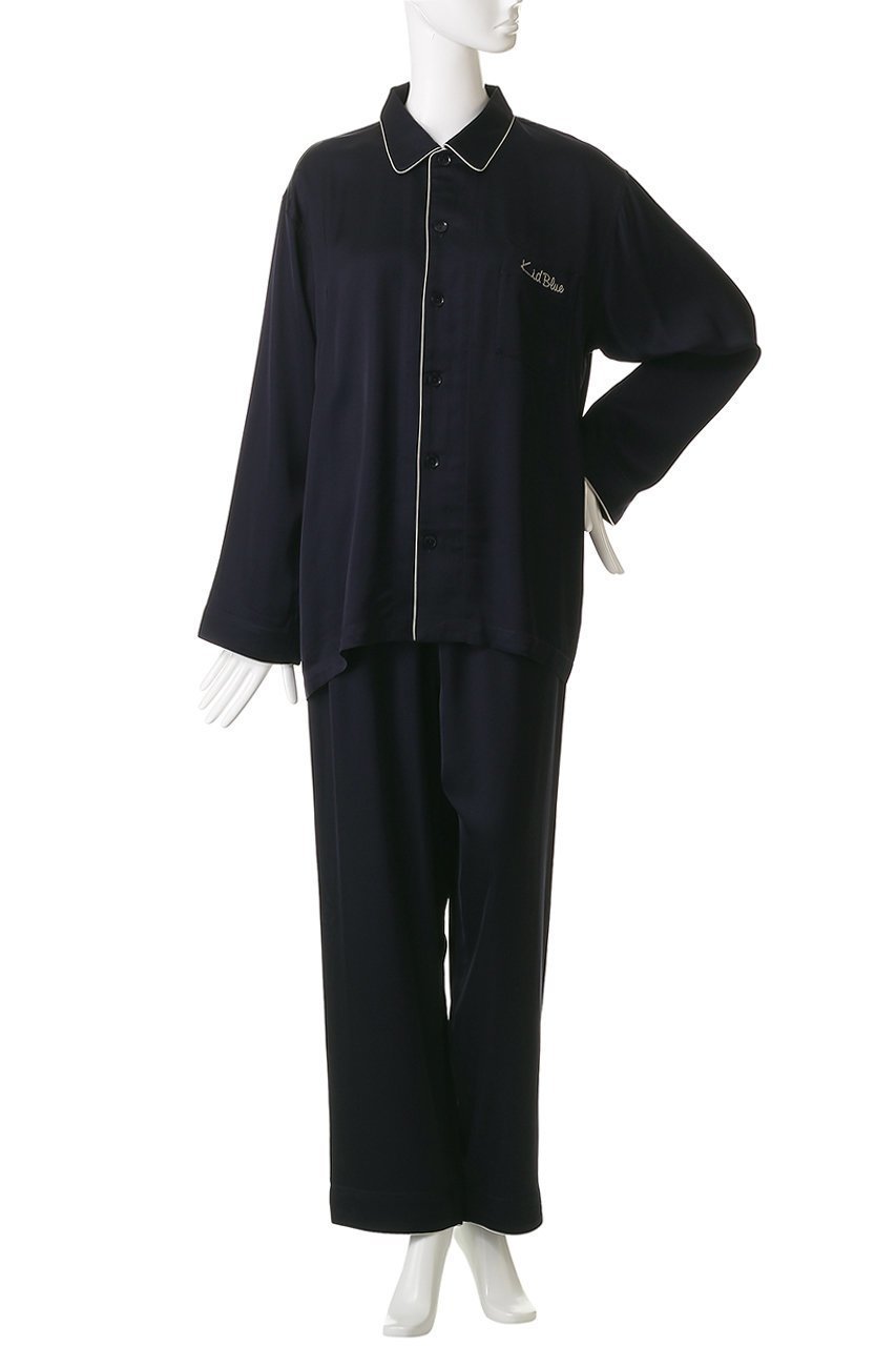 【キッドブルー/KID BLUE / GOODS】のプレミアムサテンパジャマ 人気、トレンドファッション・服の通販 founy(ファニー) サテン Satin, Glossy Fabric スリーブ Sleeve, Long Sleeve / Short Sleeve パイピング Piping, Trim Design パジャマ Pajamas, Sleepwear ロング Long, Long-Length 新作・新入荷 New Arrivals / New In other-2|ID: prp329100004755425 ipo3291000000034397385