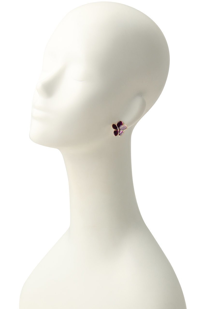 【セシル エ ジャンヌ/CECILE ET JEANNE】のエマイユ バイオレット フルールピアス S 人気、トレンドファッション・服の通販 founy(ファニー) 　ファッション　Fashion　レディースファッション　Fashion for Women　ジュエリー　Jewelry　ファッションリング　Fashion Rings　イヤリング・フープ・ドロップタイプ　Hoop, Drop & Clip Earrings　イヤリング　Earrings　リップ　Lip, Lip Motif　エレガント 上品　Elegant　other-3|ID: prp329100004756478 ipo3291000000034407953