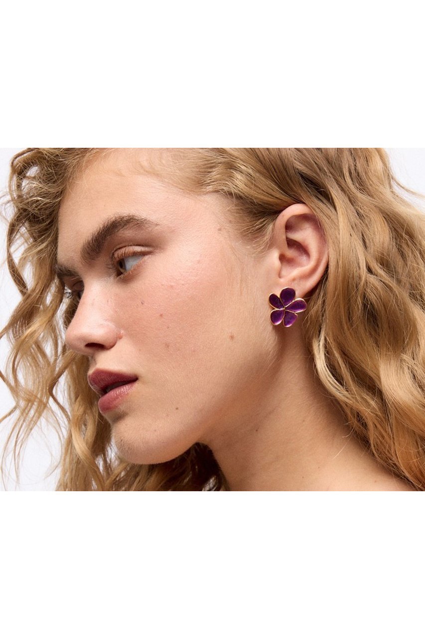 【セシル エ ジャンヌ/CECILE ET JEANNE】のエマイユ バイオレット フルールピアス S 人気、トレンドファッション・服の通販 founy(ファニー) 　ファッション　Fashion　レディースファッション　Fashion for Women　ジュエリー　Jewelry　ファッションリング　Fashion Rings　イヤリング・フープ・ドロップタイプ　Hoop, Drop & Clip Earrings　イヤリング　Earrings　リップ　Lip, Lip Motif　エレガント 上品　Elegant　other-6|ID: prp329100004756478 ipo3291000000034407956