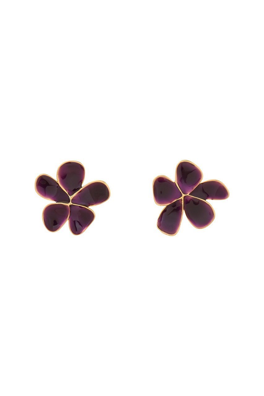 【セシル エ ジャンヌ/CECILE ET JEANNE】のエマイユ バイオレット フルールピアス インテリア・キッズ・メンズ・レディースファッション・服の通販 founy(ファニー) 　ファッション　Fashion　レディースファッション　Fashion for Women　ジュエリー　Jewelry　ファッションリング　Fashion Rings　イヤリング・フープ・ドロップタイプ　Hoop, Drop & Clip Earrings　イヤリング　Earrings　ドレス　Dress, One-Piece　リップ　Lip, Lip Motif　エレガント 上品　Elegant　新作・新入荷　New Arrivals / New In　バイオレット|ID: prp329100004756479 ipo3291000000034407958