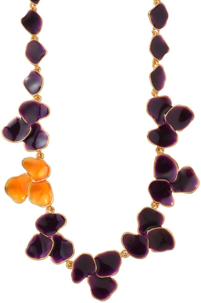 【セシル エ ジャンヌ/CECILE ET JEANNE】のエマイユ バイオレット ペタルネックレス 人気、トレンドファッション・服の通販 founy(ファニー) 　ファッション　Fashion　レディースファッション　Fashion for Women　ジュエリー　Jewelry　ネックレス　Necklaces & Pendants　おすすめ　Recommended / Our Picks　イヤリング　Earrings　オレンジ　Orange　デコルテ　Décolleté, Neckline　トレンド　Trend, Trending Now　ネックレス　Necklace, Pendant Necklace　ブレスレット　Bracelet, Wristband　プレート　Plate, Dish　リップ　Lip, Lip Motif　 other-1|ID: prp329100004756482 ipo3291000000034407976