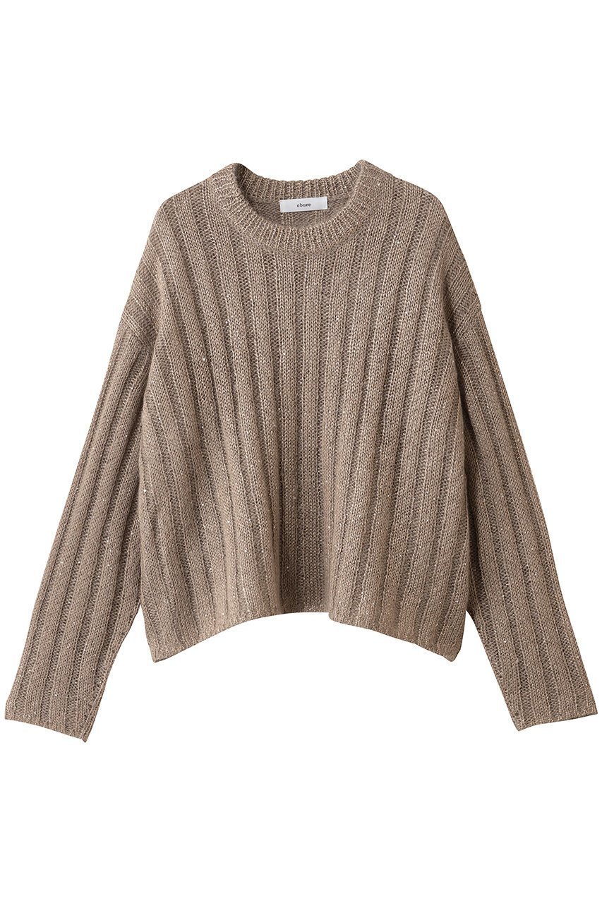 【エブール/ebure】の【11/7 0:00販売開始】モヘアスパンコール クルーネックリブニットプルオーバー インテリア・キッズ・メンズ・レディースファッション・服の通販 founy(ファニー)  ファッション Fashion レディースファッション Fashion for Women トップス・カットソー Cut & Sew Tops ニット Knit Tops & Sweaters カジュアルプルオーバー・ニットトップス Pullovers & Knit Tops / Casual Pullovers おすすめ Recommended / Our Picks スパンコール Sequins, Sequin Embellishment ワイド Wide, Wide Fit エレガント 上品 Elegant ゴールド|ID: prp329100004756492 ipo3291000000034408057