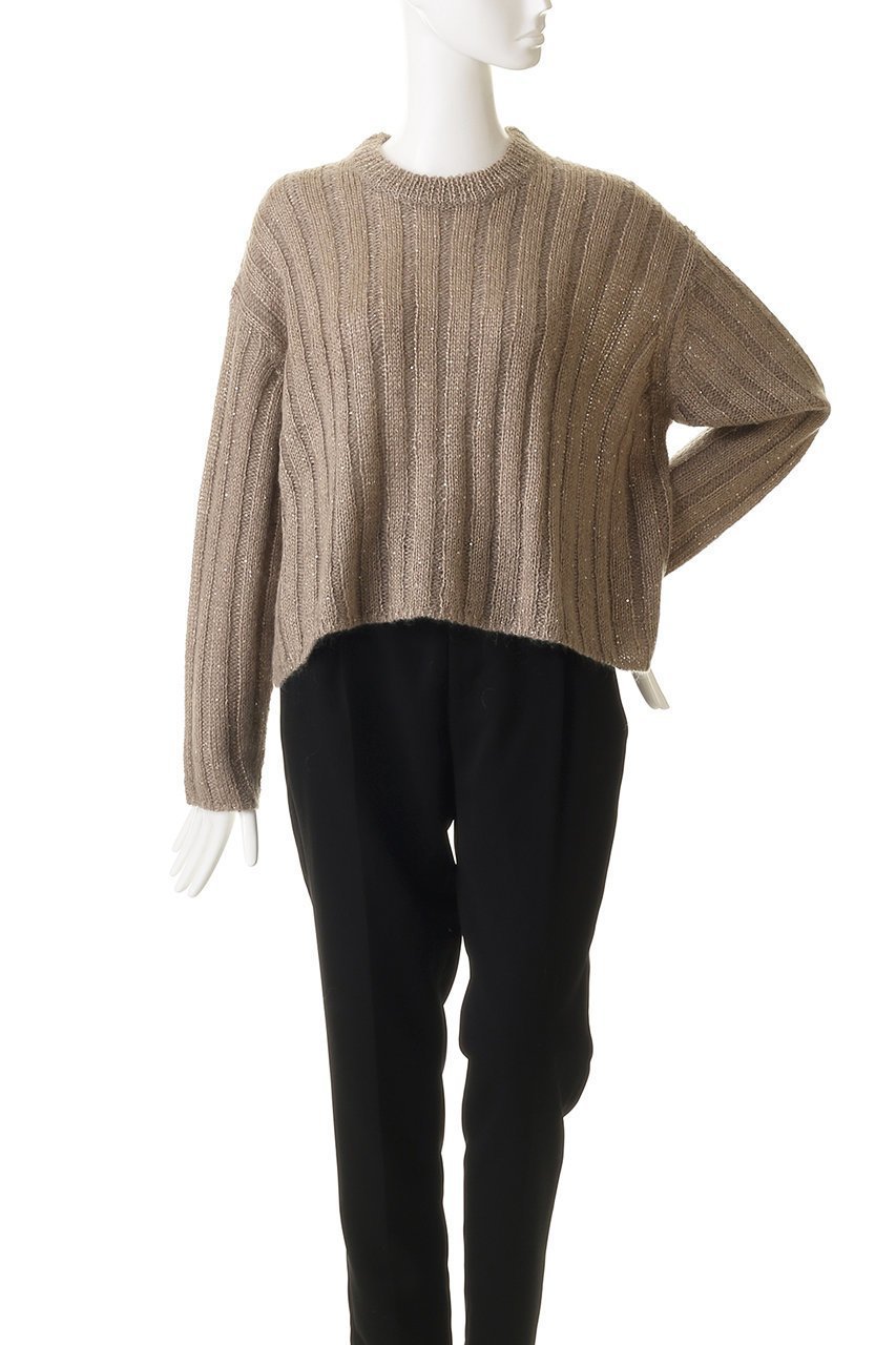 【エブール/ebure】の【11/7 0:00販売開始】モヘアスパンコール クルーネックリブニットプルオーバー 人気、トレンドファッション・服の通販 founy(ファニー)  ファッション Fashion レディースファッション Fashion for Women トップス・カットソー Cut & Sew Tops ニット Knit Tops & Sweaters カジュアルプルオーバー・ニットトップス Pullovers & Knit Tops / Casual Pullovers おすすめ Recommended / Our Picks スパンコール Sequins, Sequin Embellishment ワイド Wide, Wide Fit エレガント 上品 Elegant other-2|ID: prp329100004756492 ipo3291000000034408058