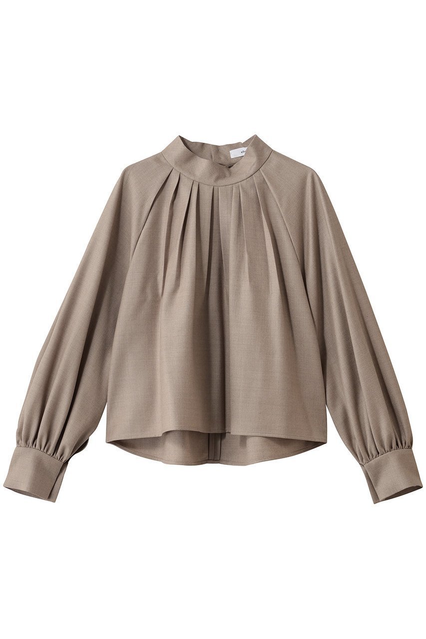 【エブール/ebure】の【11/7 0:00販売開始】ウールフラノ ハイネックプルオーバーブラウス インテリア・キッズ・メンズ・レディースファッション・服の通販 founy(ファニー) 　ファッション　Fashion　レディースファッション　Fashion for Women　トップス・カットソー　Cut & Sew Tops　シャツ・ブラウス・オフィスカジュアル　Elegant Blouses & Button-Ups　カジュアルプルオーバー・ニットトップス　Pullovers & Knit Tops / Casual Pullovers　おすすめ　Recommended / Our Picks　ショート　Short, Short Length　スリーブ　Sleeve, Long Sleeve / Short Sleeve　ハイネック　High Neck, Mock Neck　バランス　Balance, Style Balance　ボトム　Bottoms, Lower Wear　メランジ　Melange, Mixed Yarn　ロング　Long, Long-Length　ベージュ|ID: prp329100004756503 ipo3291000000034408144