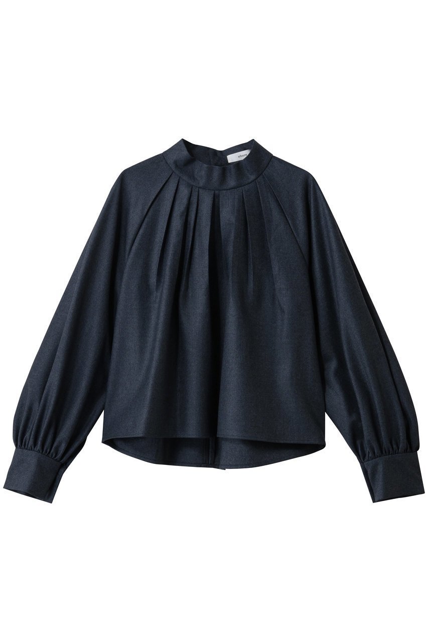 【エブール/ebure】の【11/7 0:00販売開始】ウールフラノ ハイネックプルオーバーブラウス インテリア・キッズ・メンズ・レディースファッション・服の通販 founy(ファニー) 　ファッション　Fashion　レディースファッション　Fashion for Women　トップス・カットソー　Cut & Sew Tops　シャツ・ブラウス・オフィスカジュアル　Elegant Blouses & Button-Ups　カジュアルプルオーバー・ニットトップス　Pullovers & Knit Tops / Casual Pullovers　おすすめ　Recommended / Our Picks　ショート　Short, Short Length　スリーブ　Sleeve, Long Sleeve / Short Sleeve　ハイネック　High Neck, Mock Neck　バランス　Balance, Style Balance　ボトム　Bottoms, Lower Wear　メランジ　Melange, Mixed Yarn　ロング　Long, Long-Length　ネイビー|ID: prp329100004756503 ipo3291000000034408145