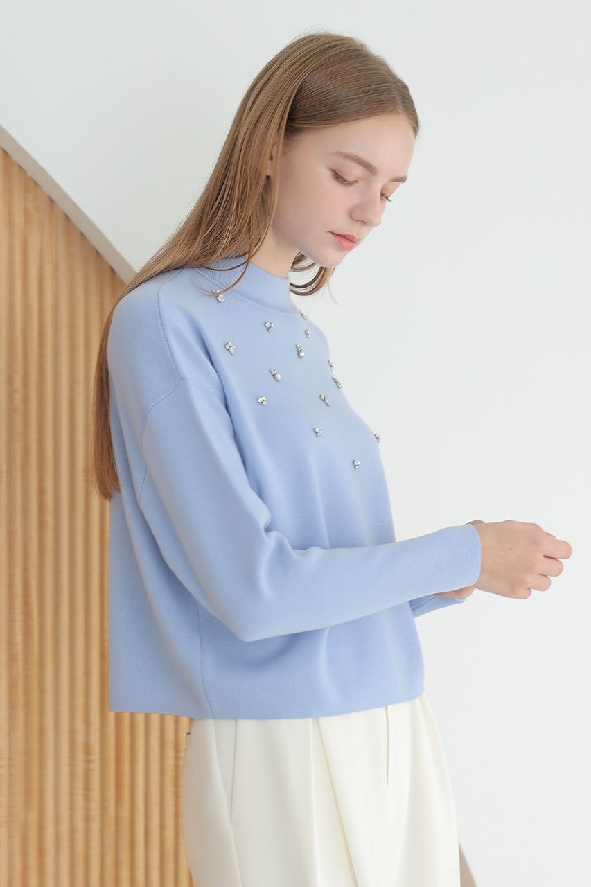 【アナイ/ANAYI】のメーレエンブロイダリー プルオーバー 人気、トレンドファッション・服の通販 founy(ファニー)  ファッション Fashion レディースファッション Fashion for Women トップス・カットソー Cut & Sew Tops ニット Knit Tops & Sweaters カジュアルプルオーバー・ニットトップス Pullovers & Knit Tops / Casual Pullovers イタリア Italy ショルダー Shoulder, Shoulder Strap ストーン Stone, Gem-Like ドロップ Drop Shoulder, Dropped Style ハイネック High Neck, Mock Neck エレガント 上品 Elegant 新作・新入荷 New Arrivals / New In 春 Spring other-6|ID: prp329100004756520 ipo3291000000034408249