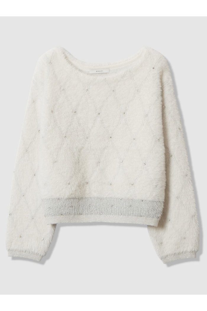【アナイ/ANAYI】のフェザージャガードビジュー プルオーバー インテリア・キッズ・メンズ・レディースファッション・服の通販 founy(ファニー) https://founy.com/ ファッション Fashion レディースファッション Fashion for Women トップス・カットソー Cut & Sew Tops ニット Knit Tops & Sweaters カジュアルプルオーバー・ニットトップス Pullovers & Knit Tops / Casual Pullovers グラデーション Gradient, Ombre ジャカード/ジャガード Jacquard, Woven Pattern ストレッチ Stretch, Stretchy Fabric フェザー Feather, Feather Detail ホリデーシーズン Holiday Season ラウンド Round, Round Neck 人気 Popular, Best Seller 新作・新入荷 New Arrivals / New In |ID: prp329100004756522 ipo3291000000034408254