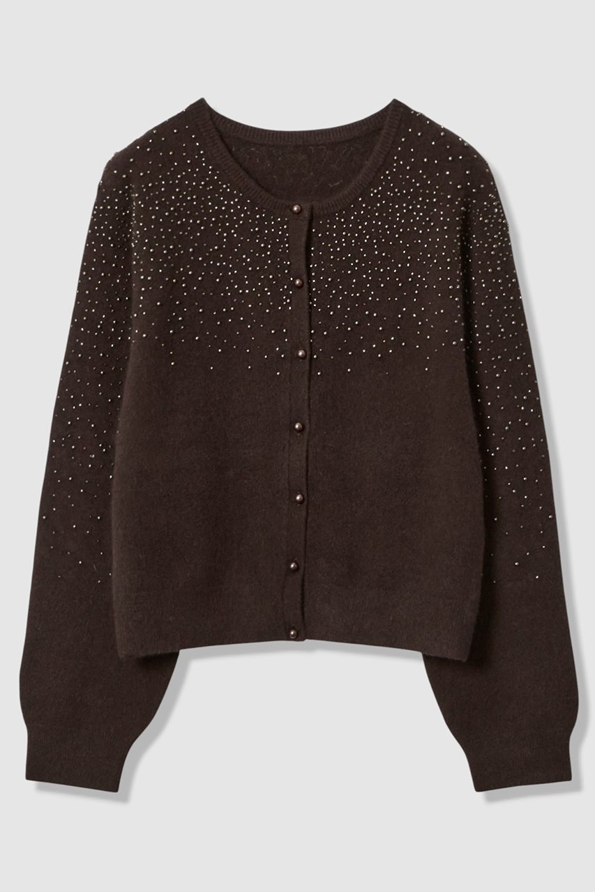 【アナイ/ANAYI】のリップルビーズ カーディガン インテリア・キッズ・メンズ・レディースファッション・服の通販 founy(ファニー) 　ファッション　Fashion　レディースファッション　Fashion for Women　トップス・カットソー　Cut & Sew Tops　ニット　Knit Tops & Sweaters　カーディガン・羽織り　Layered Style Cardigans　アンサンブル　Ensemble Set　カーディガン　Cardigan, Knitwear　コンパクト　Compact, Small Size　ボトム　Bottoms, Lower Wear　エレガント 上品　Elegant　新作・新入荷　New Arrivals / New In　ブラウン|ID: prp329100004756526 ipo3291000000034408293