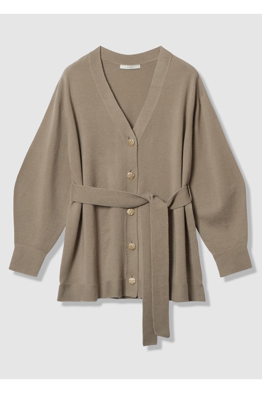 【アナイ/ANAYI】のメリノウールベルト付き カーディガン インテリア・キッズ・メンズ・レディースファッション・服の通販 founy(ファニー)  ファッション Fashion レディースファッション Fashion for Women トップス・カットソー Cut & Sew Tops ニット Knit Tops & Sweaters カーディガン・羽織り Layered Style Cardigans ベルト&ウエストマーク Belts & Waist Accessories アクセサリー Fashion Accessories カーディガン Cardigan, Knitwear フェミニン Feminine, Girly ホールガーメント WholeGarment, Seamless Knit メタル Metal, Metal Parts ループ Loop, Loop Knit 新作・新入荷 New Arrivals / New In モカ|ID: prp329100004756530 ipo3291000000034408327