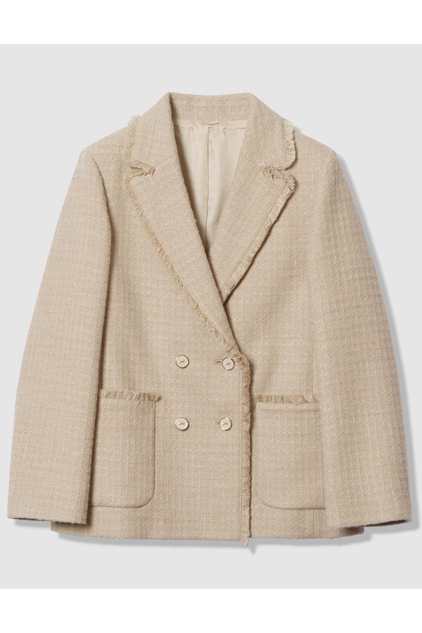 【アナイ/ANAYI】のラティスツイードテーラード ジャケット インテリア・キッズ・メンズ・レディースファッション・服の通販 founy(ファニー) 　ファッション　Fashion　レディースファッション　Fashion for Women　アウター　Coat / Outerwear Collection　レディースジャケット・軽アウター　Jackets　テーラードジャケット / 通勤・きれいめスタイル　Tailored Jackets & Blazers　ジャケット　Jacket, Outerwear　ツイード　Twill, Twill Weave　フリンジ　Fringe, Tassel　ポケット　Pocket, Pocket Detail　エレガント 上品　Elegant　ベージュ|ID: prp329100004756536 ipo3291000000034408377