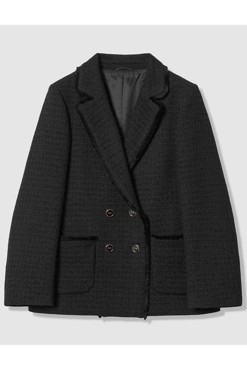 【アナイ/ANAYI】のラティスツイードテーラード ジャケット インテリア・キッズ・メンズ・レディースファッション・服の通販 founy(ファニー) 　ファッション　Fashion　レディースファッション　Fashion for Women　アウター　Coat / Outerwear Collection　レディースジャケット・軽アウター　Jackets　テーラードジャケット / 通勤・きれいめスタイル　Tailored Jackets & Blazers　ジャケット　Jacket, Outerwear　ツイード　Twill, Twill Weave　フリンジ　Fringe, Tassel　ポケット　Pocket, Pocket Detail　エレガント 上品　Elegant　ブラック|ID: prp329100004756536 ipo3291000000034408379