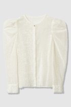 【アナイ/ANAYI】のカットジャガードパワショル ブラウス ホワイト|ID:prp329100004756538