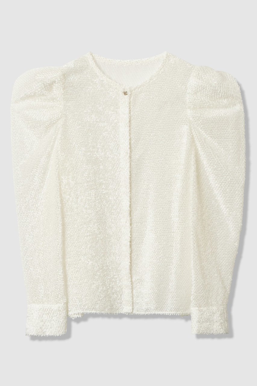 【アナイ/ANAYI】のカットジャガードパワショル ブラウス インテリア・キッズ・メンズ・レディースファッション・服の通販 founy(ファニー)  ファッション Fashion レディースファッション Fashion for Women トップス・カットソー Cut & Sew Tops シャツ・ブラウス・オフィスカジュアル Elegant Blouses & Button-Ups インナー Innerwear ギャザー Gathered, Ruffled ショルダー Shoulder, Shoulder Strap ジャカード/ジャガード Jacquard, Woven Pattern ジャケット Jacket, Outerwear スリーブ Sleeve, Long Sleeve / Short Sleeve フロント Front, Front Design メタル Metal, Metal Parts ロング Long, Long-Length エレガント 上品 Elegant 新作・新入荷 New Arrivals / New In ホワイト|ID: prp329100004756538 ipo3291000000034408384