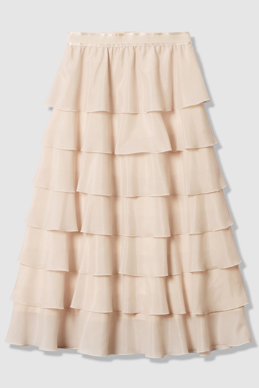 【アナイ/ANAYI】のブライトローンティアード スカート インテリア・キッズ・メンズ・レディースファッション・服の通販 founy(ファニー) 　ファッション　Fashion　レディースファッション　Fashion for Women　スカート　Skirts　ティアードスカート　Tiered Skirts　ギャザー　Gathered, Ruffled　ティアード　Tiered, Tiered Style　フェミニン　Feminine, Girly　ブライト　Bright, Shiny　ラッフル　Ruffle, Frill　エレガント 上品　Elegant　アイボリー|ID: prp329100004756539 ipo3291000000034408399