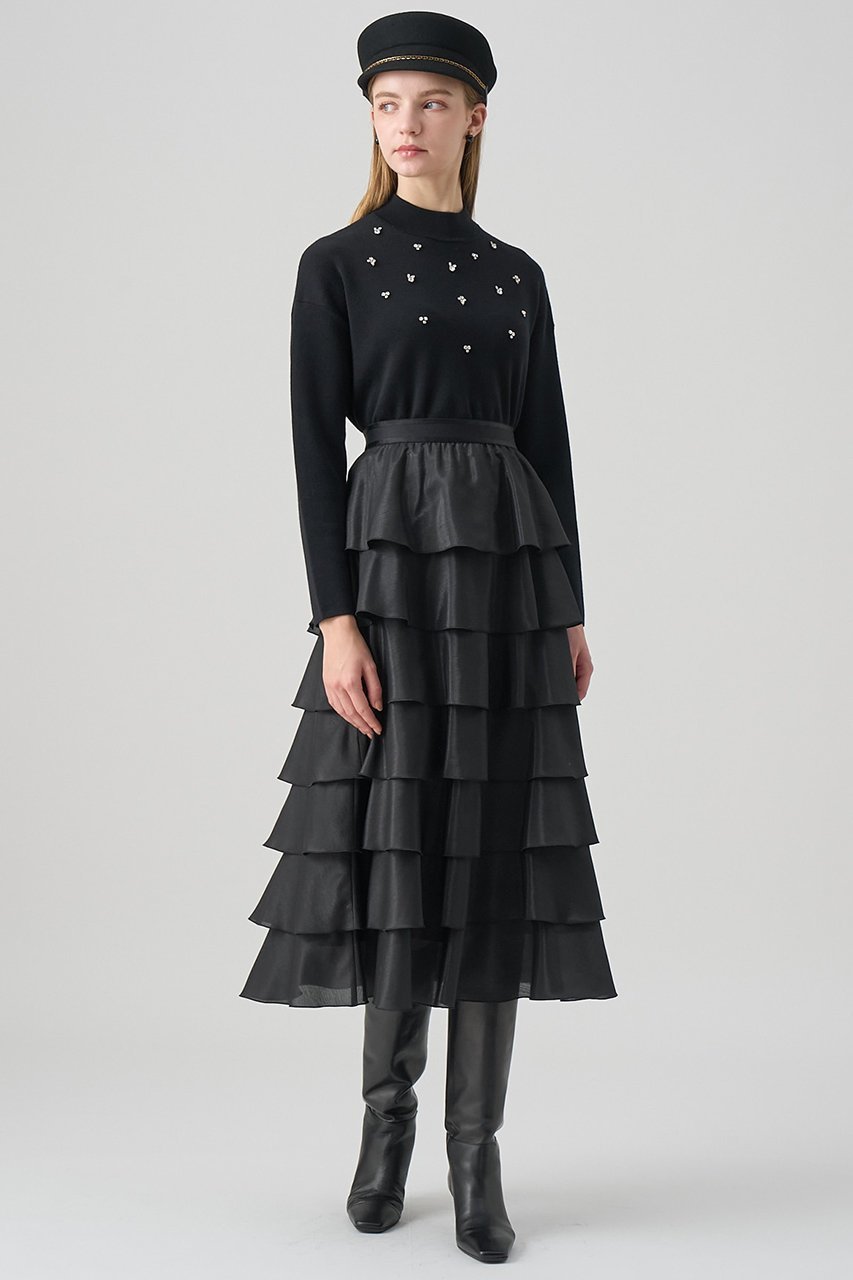 【アナイ/ANAYI】のブライトローンティアード スカート 人気、トレンドファッション・服の通販 founy(ファニー) 　ファッション　Fashion　レディースファッション　Fashion for Women　スカート　Skirts　ティアードスカート　Tiered Skirts　ギャザー　Gathered, Ruffled　ティアード　Tiered, Tiered Style　フェミニン　Feminine, Girly　ブライト　Bright, Shiny　ラッフル　Ruffle, Frill　エレガント 上品　Elegant　other-7|ID: prp329100004756539 ipo3291000000034408414