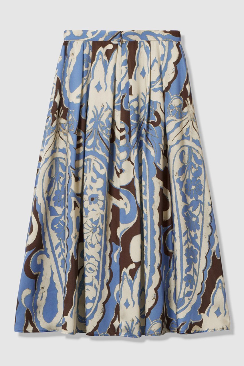 【アナイ/ANAYI】のペイズリープリントタック スカート 人気、トレンドファッション・服の通販 founy(ファニー) 　ファッション　Fashion　レディースファッション　Fashion for Women　スカート　Skirts　イエロー　Yellow　サテン　Satin, Glossy Fabric　バランス　Balance, Style Balance　プリント　Print, Printed Pattern　ペイズリー　Paisley, Ethnic Pattern　other-2|ID: prp329100004756542 ipo3291000000034408438