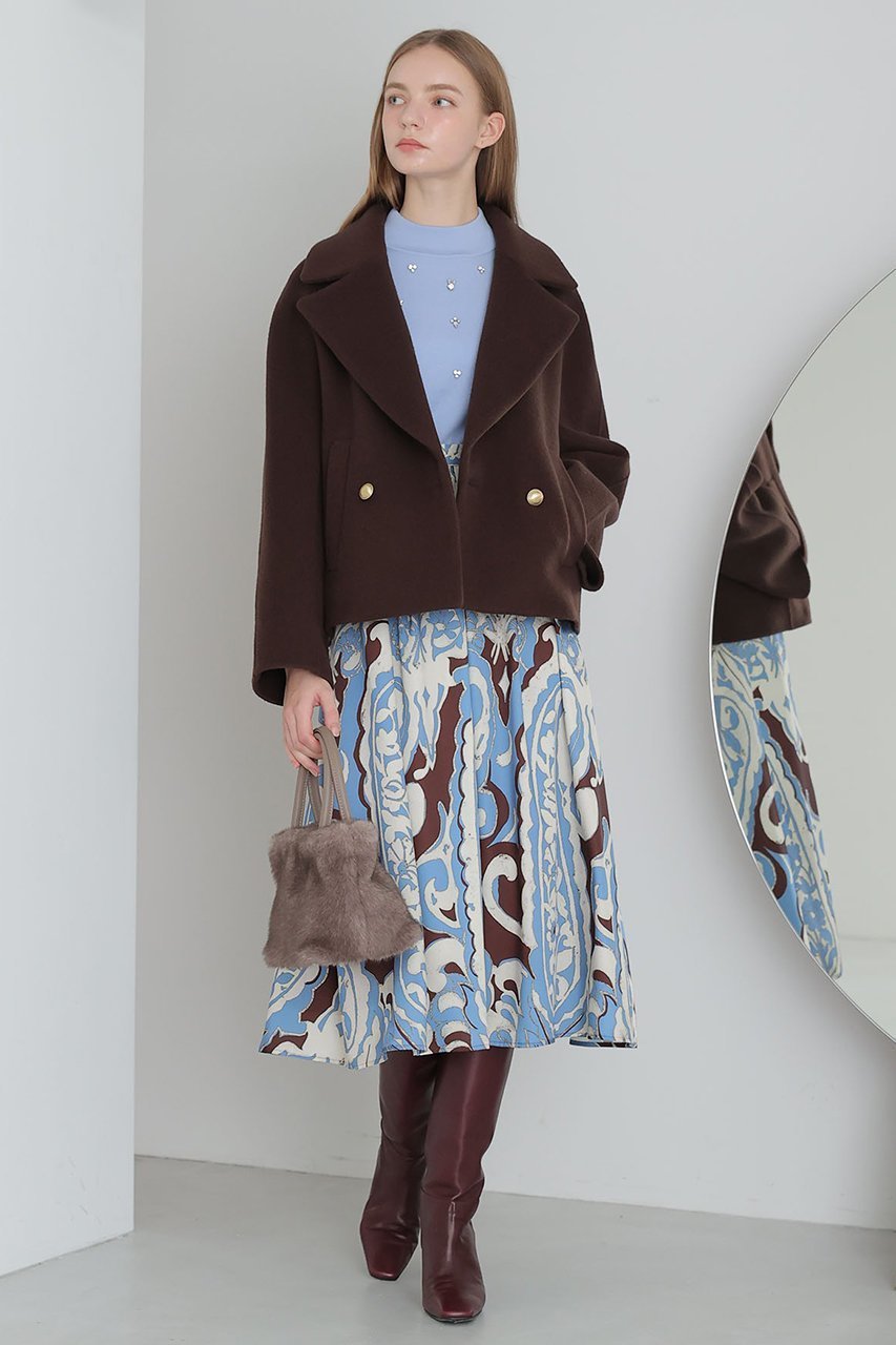 【アナイ/ANAYI】のペイズリープリントタック スカート 人気、トレンドファッション・服の通販 founy(ファニー) 　ファッション　Fashion　レディースファッション　Fashion for Women　スカート　Skirts　イエロー　Yellow　サテン　Satin, Glossy Fabric　バランス　Balance, Style Balance　プリント　Print, Printed Pattern　ペイズリー　Paisley, Ethnic Pattern　other-7|ID: prp329100004756542 ipo3291000000034408447