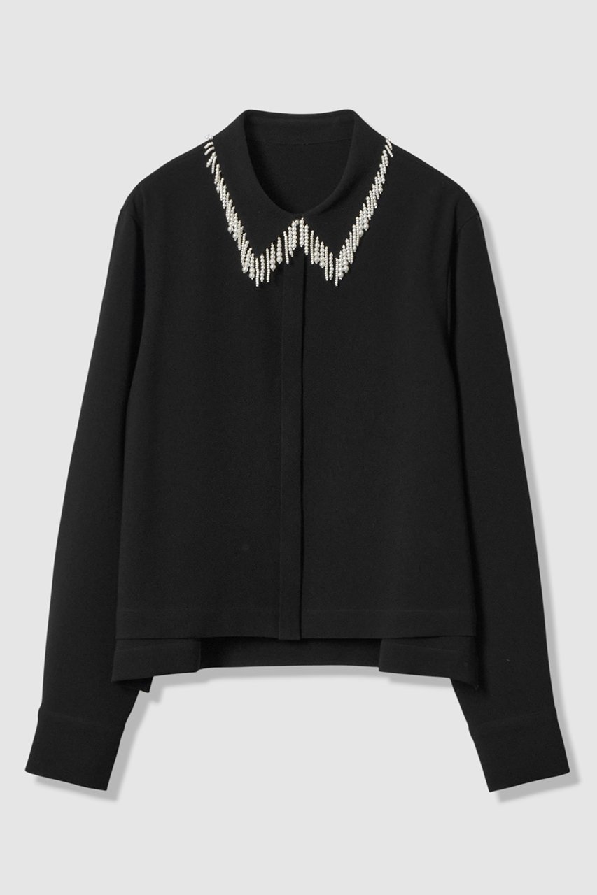 【アナイ/ANAYI】の【セットアップ対応商品】ダブルクロスフリンジビジュー ブラウス インテリア・キッズ・メンズ・レディースファッション・服の通販 founy(ファニー)  ファッション Fashion レディースファッション Fashion for Women トップス・カットソー Cut & Sew Tops シャツ・ブラウス・オフィスカジュアル Elegant Blouses & Button-Ups おすすめ Recommended / Our Picks コンパクト Compact, Small Size スリーブ Sleeve, Long Sleeve / Short Sleeve セットアップ Set-Up, Coordinated Outfit ダブル Double, Double-Breasted バランス Balance, Style Balance パール Pearl, Pearl Accent フリンジ Fringe, Tassel フロント Front, Front Design リュクス Luxury, Elegant, High-End, Chic ロング Long, Long-Length エレガント 上品 Elegant 新作・新入荷 New Arrivals / New In ブラック|ID: prp329100004756546 ipo3291000000034408471