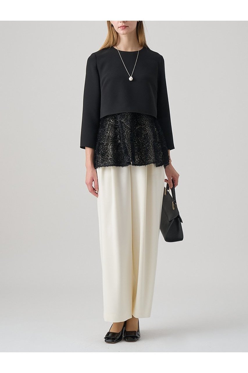 【アナイ/ANAYI】のテープチュール刺繍レイヤード プルオーバー 人気、トレンドファッション・服の通販 founy(ファニー)  ファッション Fashion レディースファッション Fashion for Women トップス・カットソー Cut & Sew Tops シャツ・ブラウス・オフィスカジュアル Elegant Blouses & Button-Ups カジュアルプルオーバー・ニットトップス Pullovers & Knit Tops / Casual Pullovers シアー Sheer, See-Through シンプル Simple, Minimal スリーブ Sleeve, Long Sleeve / Short Sleeve ダブル Double, Double-Breasted チュール Tulip, Tulip Motif フェザー Feather, Feather Detail ペプラム Peplum, Flared Hem ラウンド Round, Round Neck ロング Long, Long-Length 新作・新入荷 New Arrivals / New In other-8|ID: prp329100004756555 ipo3291000000034408589