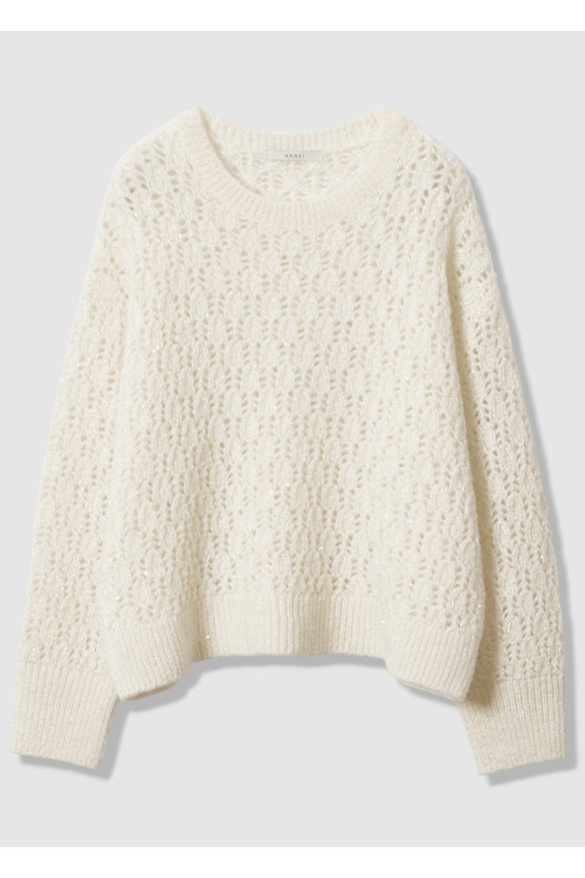 【アナイ/ANAYI】のダイヤレースワイド プルオーバー 人気、トレンドファッション・服の通販 founy(ファニー)  ファッション Fashion レディースファッション Fashion for Women トップス・カットソー Cut & Sew Tops ニット Knit Tops & Sweaters カジュアルプルオーバー・ニットトップス Pullovers & Knit Tops / Casual Pullovers おすすめ Recommended / Our Picks インナー Innerwear エアリー Airy Texture スパンコール Sequins, Sequin Embellishment パステル Pastel, Soft Color 冬 Winter / This Winter 新作・新入荷 New Arrivals / New In  other-1|ID: prp329100004756557 ipo3291000000034408590