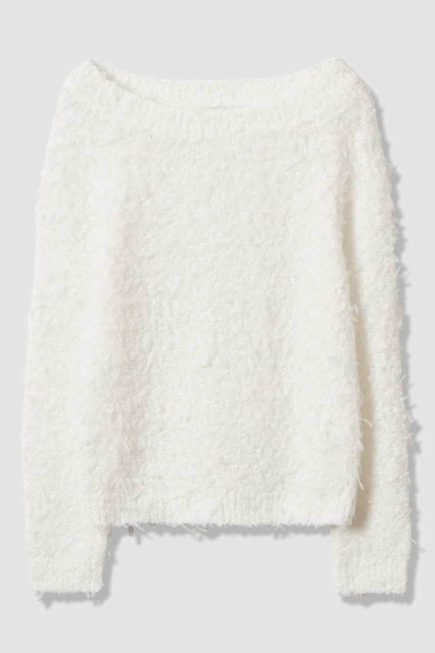 【アナイ/ANAYI】のチュールシャギーオフショルダー プルオーバー インテリア・キッズ・メンズ・レディースファッション・服の通販 founy(ファニー)  ファッション Fashion レディースファッション Fashion for Women トップス・カットソー Cut & Sew Tops ニット Knit Tops & Sweaters カジュアルプルオーバー・ニットトップス Pullovers & Knit Tops / Casual Pullovers 新作・新入荷 New Arrivals / New In ホワイト|ID: prp329100004756560 ipo3291000000034408611