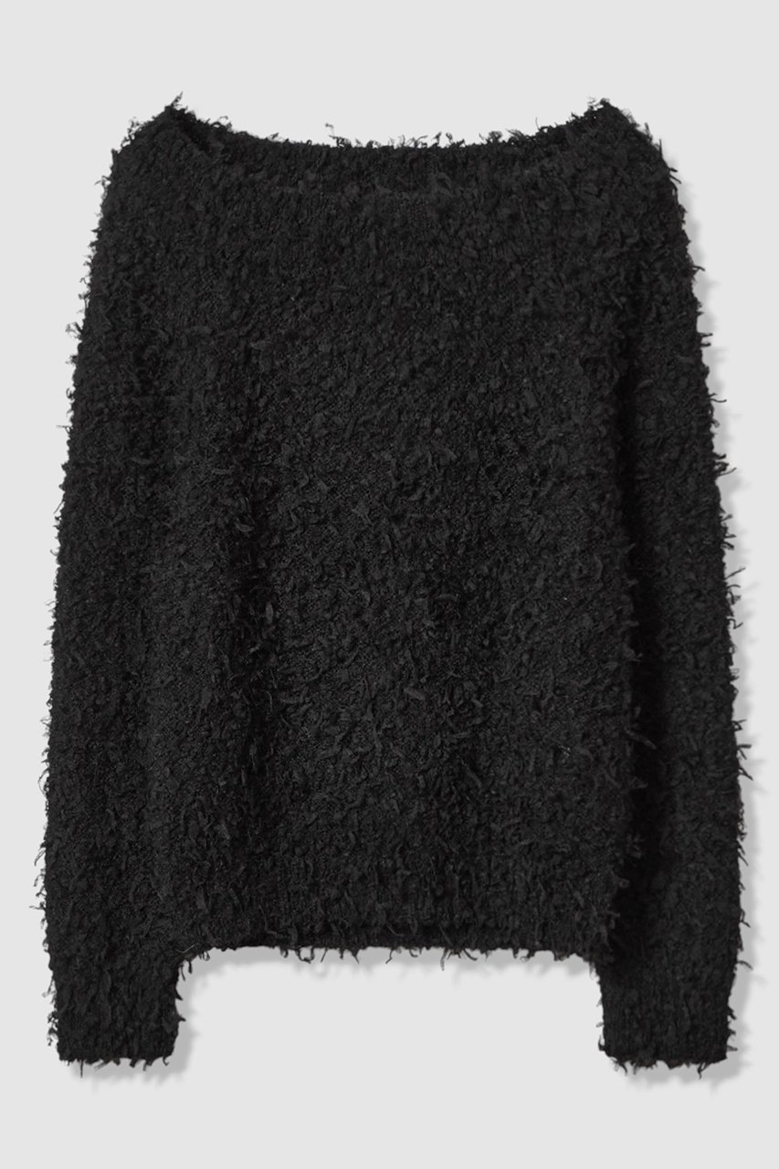 【アナイ/ANAYI】のチュールシャギーオフショルダー プルオーバー インテリア・キッズ・メンズ・レディースファッション・服の通販 founy(ファニー)  ファッション Fashion レディースファッション Fashion for Women トップス・カットソー Cut & Sew Tops ニット Knit Tops & Sweaters カジュアルプルオーバー・ニットトップス Pullovers & Knit Tops / Casual Pullovers 新作・新入荷 New Arrivals / New In ブラック|ID: prp329100004756560 ipo3291000000034408612