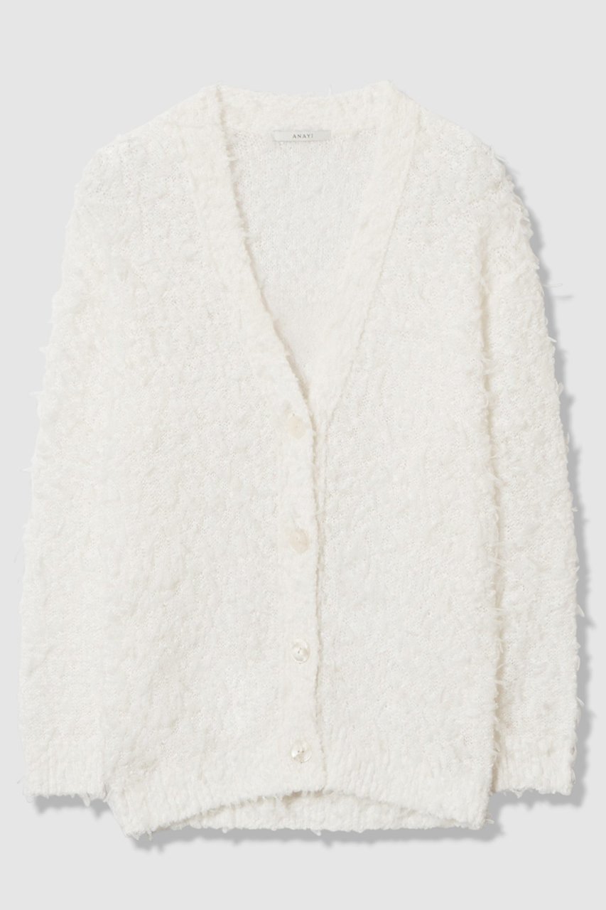 【アナイ/ANAYI】のチュールシャギーVネックカーディガン 人気、トレンドファッション・服の通販 founy(ファニー)  ファッション Fashion レディースファッション Fashion for Women トップス・カットソー Cut & Sew Tops ニット Knit Tops & Sweaters カーディガン・羽織り Layered Style Cardigans Vネックトップス V-Neck Tops / V-Cut Neckline Shirts エレガント 上品 Elegant カーディガン Cardigan, Knitwear シンプル Simple, Minimal フラット Flat, Flat Shoes リラックス Relax, Relaxed Fit 新作・新入荷 New Arrivals / New In  other-1|ID: prp329100004756562 ipo3291000000034408625