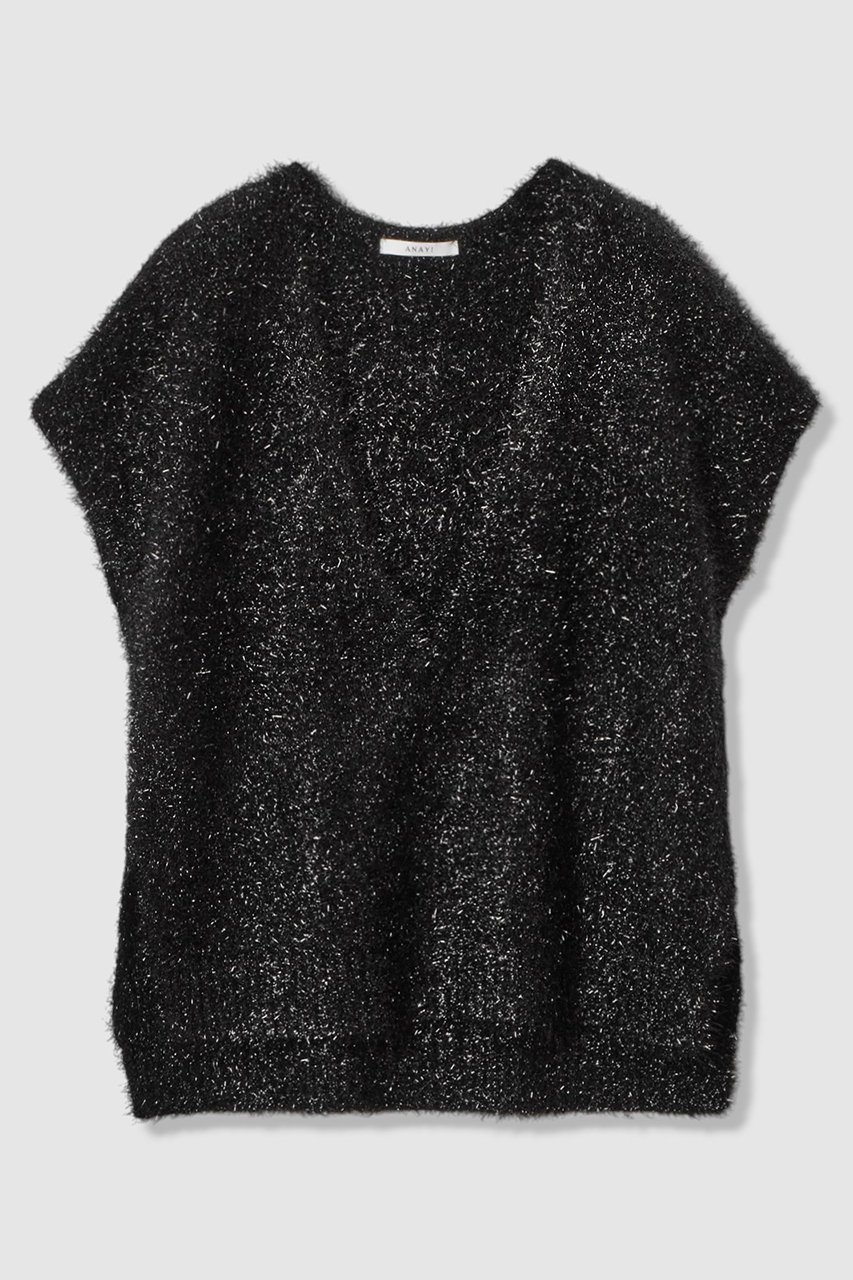 【アナイ/ANAYI】のラメシャギーVネックジレ インテリア・キッズ・メンズ・レディースファッション・服の通販 founy(ファニー)  ファッション Fashion レディースファッション Fashion for Women トップス・カットソー Cut & Sew Tops ニット Knit Tops & Sweaters ベスト&ジレ / 重ね着スタイル Vests & Gilets カジュアルプルオーバー・ニットトップス Pullovers & Knit Tops / Casual Pullovers Vネックトップス V-Neck Tops / V-Cut Neckline Shirts ハイネック High Neck, Mock Neck バランス Balance, Style Balance 新作・新入荷 New Arrivals / New In ブラック|ID: prp329100004756567 ipo3291000000034408662
