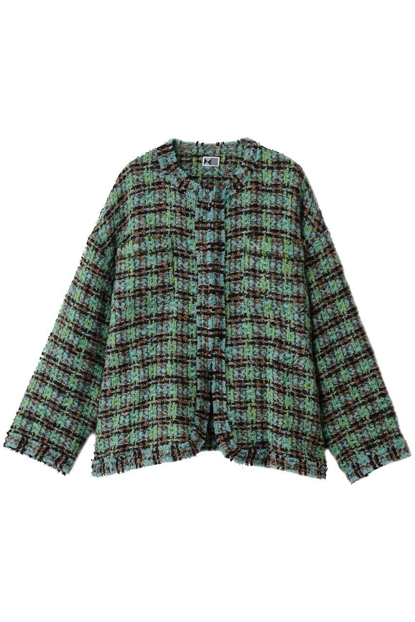 【生地の可能性/kijinokanosei】のフリンジジャケット インテリア・キッズ・メンズ・レディースファッション・服の通販 founy(ファニー) 　ファッション　Fashion　レディースファッション　Fashion for Women　アウター　Coat / Outerwear Collection　レディースジャケット・軽アウター　Jackets　インナー　Innerwear　シルク　Silk, 100% Silk　シンプル　Simple, Minimal　ジャケット　Jacket, Outerwear　ツイード　Twill, Twill Weave　ラベンダー　Lavender　shinshin グリーン|ID: prp329100004756575 ipo3291000000036244108