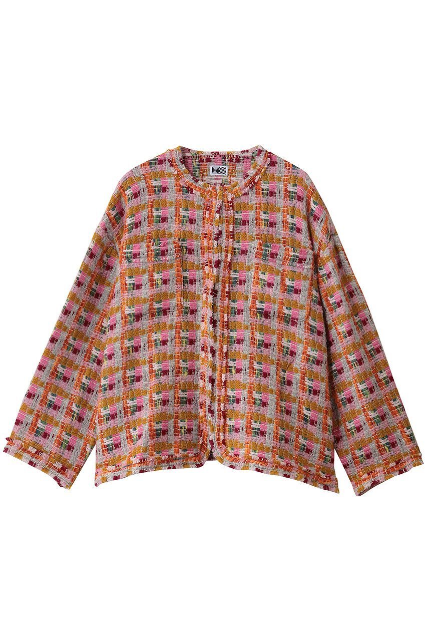 【生地の可能性/kijinokanosei】のフリンジジャケット インテリア・キッズ・メンズ・レディースファッション・服の通販 founy(ファウニー) 　ファッション　Fashion　レディースファッション　Fashion for Women　アウター　Coat / Outerwear Collection　レディースジャケット・軽アウター　Jackets　インナー　Innerwear　シルク　Silk, 100% Silk　シンプル　Simple, Minimal　ジャケット　Jacket, Outerwear　ツイード　Twill, Twill Weave　ラベンダー　Lavender　sakuragai ピンク|ID: prp329100004756575 ipo3291000000036469044