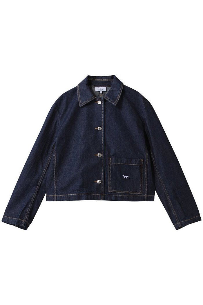 【メゾン キツネ/MAISON KITSUNE】のDENIM クロップド ジャケット インテリア・キッズ・メンズ・レディースファッション・服の通販 founy(ファニー) https://founy.com/ ファッション Fashion レディースファッション Fashion for Women アウター Coat / Outerwear Collection レディースジャケット・軽アウター Jackets ブルゾンジャケット・スポーティアウター Blouson Jackets クロップド Cropped, Short Length コンパクト Compact, Small Size ジャケット Jacket, Outerwear トレンド Trend, Trending Now バランス Balance, Style Balance フォックス Fox, Fox Fur フレンチ French, French Style ブルゾン Blouson, Bomber Jacket ポケット Pocket, Pocket Detail モダン Modern, Contemporary 定番 Standard, Basic Item |ID: prp329100004756580 ipo3291000000034408741