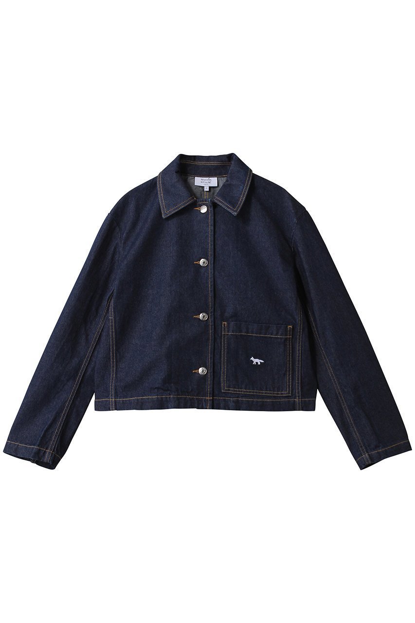 【メゾン キツネ/MAISON KITSUNE】のDENIM クロップド ジャケット インテリア・キッズ・メンズ・レディースファッション・服の通販 founy(ファニー)  ファッション Fashion レディースファッション Fashion for Women アウター Coat / Outerwear Collection レディースジャケット・軽アウター Jackets ブルゾンジャケット・スポーティアウター Blouson Jackets クロップド Cropped, Short Length コンパクト Compact, Small Size ジャケット Jacket, Outerwear トレンド Trend, Trending Now バランス Balance, Style Balance フォックス Fox, Fox Fur フレンチ French, French Style ブルゾン Blouson, Bomber Jacket ポケット Pocket, Pocket Detail モダン Modern, Contemporary 定番 Standard, Basic Item 新作・新入荷 New Arrivals / New In インディゴ|ID: prp329100004756580 ipo3291000000034408742