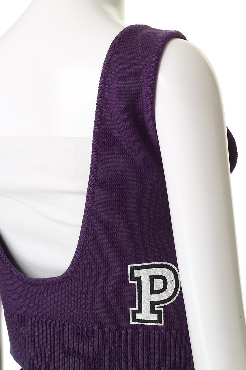 【ガリャルダガランテ/GALLARDAGALANTE】の【PEAS】レタードニットベスト 人気、トレンドファッション・服の通販 founy(ファニー)  ファッション Fashion レディースファッション Fashion for Women トップス・カットソー Cut & Sew Tops ニット Knit Tops & Sweaters ベスト&ジレ / 重ね着スタイル Vests & Gilets カジュアルプルオーバー・ニットトップス Pullovers & Knit Tops / Casual Pullovers おすすめ Recommended / Our Picks クロップド Cropped, Short Length デニム Denim, Jeans Material ベスト Vest, Waistcoat ロング Long, Long-Length 新作・新入荷 New Arrivals / New In other-5|ID: prp329100004756621 ipo3291000000034408976