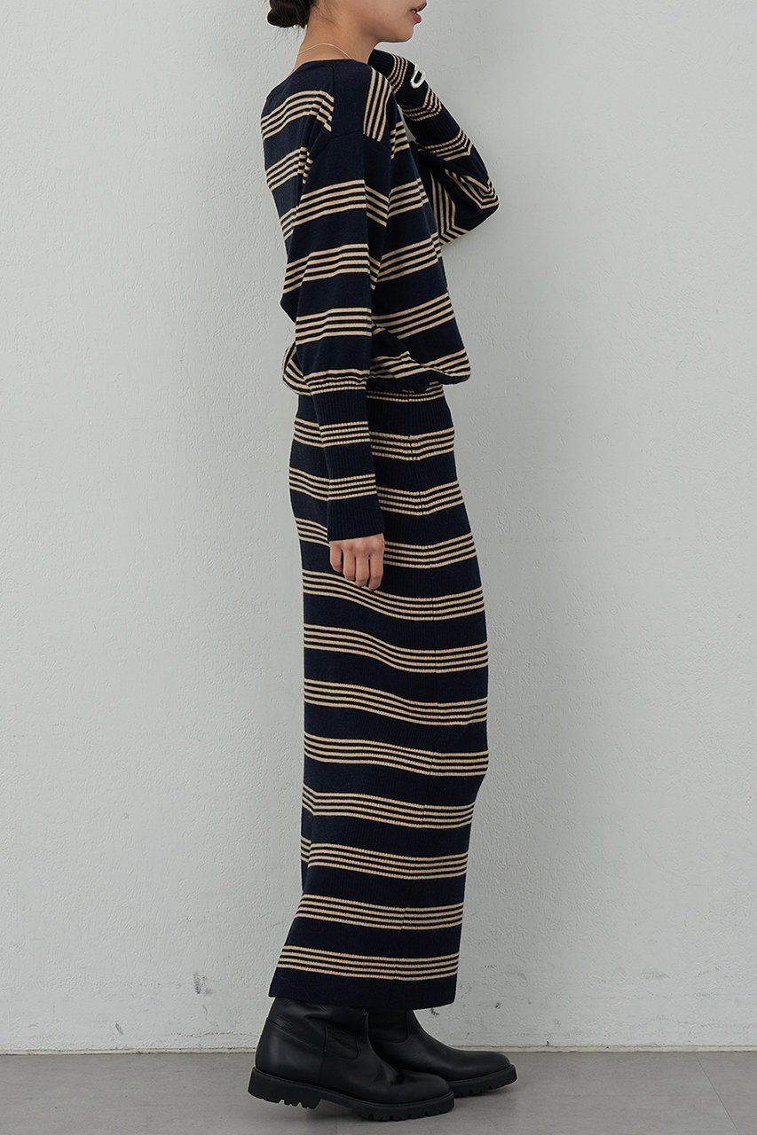 【ガリャルダガランテ/GALLARDAGALANTE】の【HERITANOVUM】ボーダーニットワンピース 人気、トレンドファッション・服の通販 founy(ファニー) ファッション Fashion レディースファッション Fashion for Women ワンピース Dresses ニットワンピース Knit Dresses チュニック Tunic Tops & Dresses チュニック Tunic, Long Top ボーダー Border, Stripe ロング Long, Long-Length other-3|ID: prp329100004756635 ipo3291000000035459953