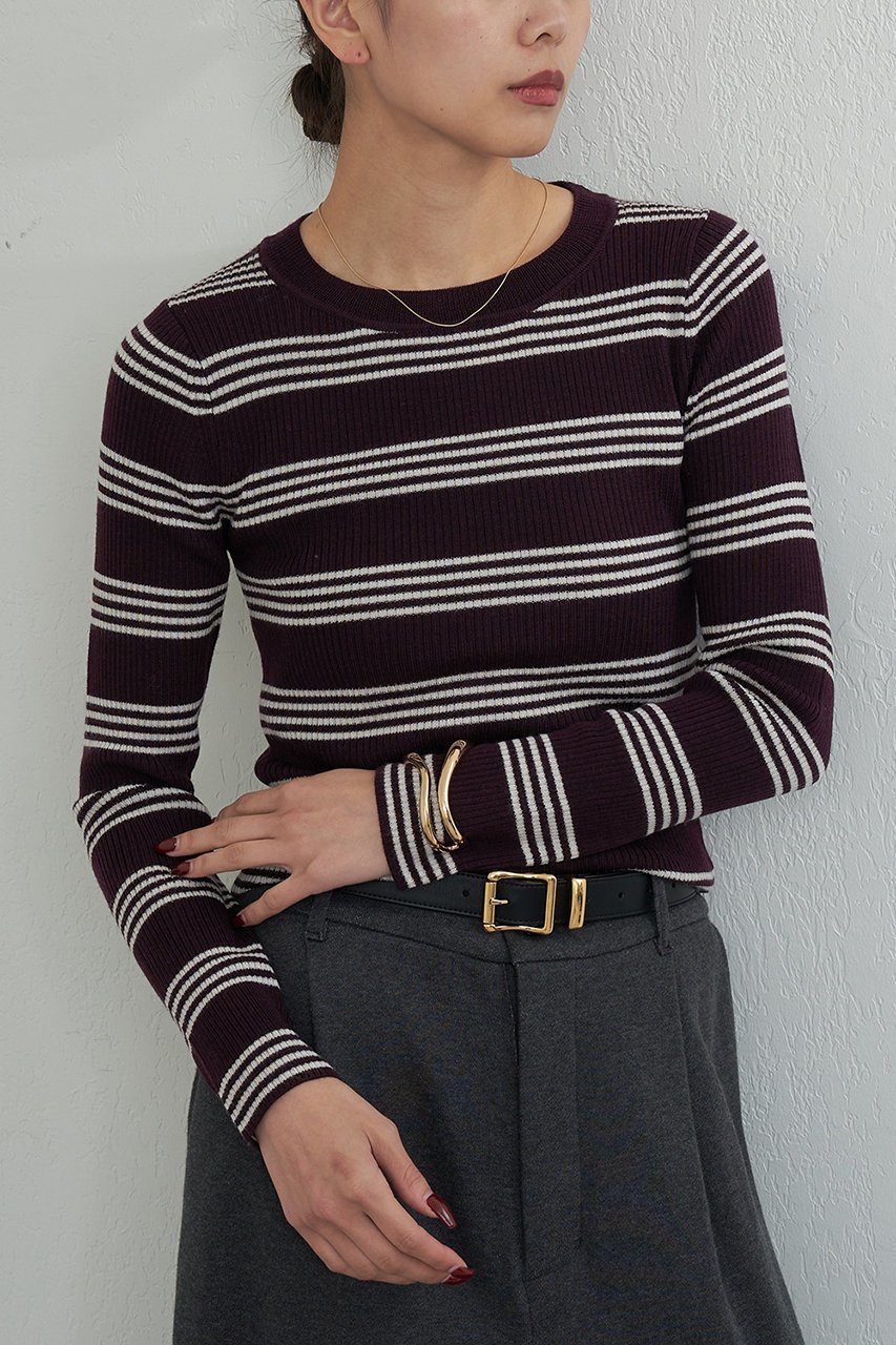 【ガリャルダガランテ/GALLARDAGALANTE】の【HERITANOVUM】ボーダークループルオーバー 人気、トレンドファッション・服の通販 founy(ファニー)  ファッション Fashion レディースファッション Fashion for Women トップス・カットソー Cut & Sew Tops シャツ・ブラウス・オフィスカジュアル Elegant Blouses & Button-Ups ロングTシャツ・Tシャツ Longline T-Shirts & Tees カジュアルプルオーバー・ニットトップス Pullovers & Knit Tops / Casual Pullovers カットソー・ベーシックTシャツ Cut-and-Sewn Tops / Stretch Tees & Basics おすすめ Recommended / Our Picks インナー Innerwear コンパクト Compact, Small Size ジャケット Jacket, Outerwear スタンダード Standard, Basic スリーブ Sleeve, Long Sleeve / Short Sleeve フィット Fit, Slim Fit ボーダー Border, Stripe ロング Long, Long-Length 新作・新入荷 New Arrivals / New In other-4|ID: prp329100004756641 ipo3291000000034409129