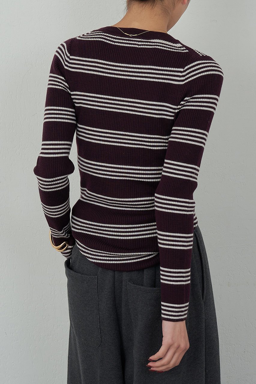 【ガリャルダガランテ/GALLARDAGALANTE】の【HERITANOVUM】ボーダークループルオーバー 人気、トレンドファッション・服の通販 founy(ファニー)  ファッション Fashion レディースファッション Fashion for Women トップス・カットソー Cut & Sew Tops シャツ・ブラウス・オフィスカジュアル Elegant Blouses & Button-Ups ロングTシャツ・Tシャツ Longline T-Shirts & Tees カジュアルプルオーバー・ニットトップス Pullovers & Knit Tops / Casual Pullovers カットソー・ベーシックTシャツ Cut-and-Sewn Tops / Stretch Tees & Basics おすすめ Recommended / Our Picks インナー Innerwear コンパクト Compact, Small Size ジャケット Jacket, Outerwear スタンダード Standard, Basic スリーブ Sleeve, Long Sleeve / Short Sleeve フィット Fit, Slim Fit ボーダー Border, Stripe ロング Long, Long-Length 新作・新入荷 New Arrivals / New In other-6|ID: prp329100004756641 ipo3291000000034409131