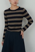 【ガリャルダガランテ/GALLARDAGALANTE】の【HERITANOVUM】ボーダークループルオーバー 人気、トレンドファッション・服の通販 founy(ファニー) ファッション Fashion レディースファッション Fashion for Women トップス・カットソー Cut & Sew Tops シャツ・ブラウス・オフィスカジュアル Elegant Blouses & Button-Ups ロングTシャツ・Tシャツ Longline T-Shirts & Tees カジュアルプルオーバー・ニットトップス Pullovers & Knit Tops / Casual Pullovers カットソー・ベーシックTシャツ Cut-and-Sewn Tops / Stretch Tees & Basics おすすめ Recommended / Our Picks インナー Innerwear コンパクト Compact, Small Size ジャケット Jacket, Outerwear スタンダード Standard, Basic スリーブ Sleeve, Long Sleeve / Short Sleeve フィット Fit, Slim Fit ボーダー Border, Stripe ロング Long, Long-Length |ID:prp329100004756641