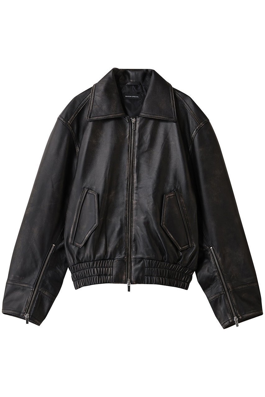 【メゾンスペシャル/MAISON SPECIAL】のReal Leather Zip Blouson/リアルレザージップブルゾン インテリア・キッズ・メンズ・レディースファッション・服の通販 founy(ファニー) 　ファッション　Fashion　レディースファッション　Fashion for Women　アウター　Coat / Outerwear Collection　レディースジャケット・軽アウター　Jackets　ブルゾンジャケット・スポーティアウター　Blouson Jackets　ジャケット　Jacket, Outerwear　スリーブ　Sleeve, Long Sleeve / Short Sleeve　ブルゾン　Blouson, Bomber Jacket　リアル　Real, Realistic　ロング　Long, Long-Length　定番　Standard, Basic Item　新作・新入荷　New Arrivals / New In　D.BLK(ブラック)|ID: prp329100004756644 ipo3291000000034409162