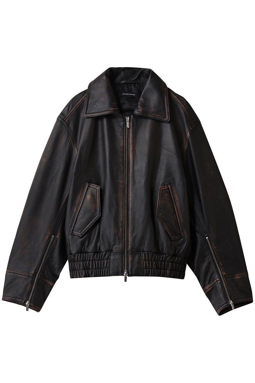 【メゾンスペシャル/MAISON SPECIAL】のReal Leather Zip Blouson/リアルレザージップブルゾン インテリア・キッズ・メンズ・レディースファッション・服の通販 founy(ファニー) 　ファッション　Fashion　レディースファッション　Fashion for Women　アウター　Coat / Outerwear Collection　レディースジャケット・軽アウター　Jackets　ブルゾンジャケット・スポーティアウター　Blouson Jackets　ジャケット　Jacket, Outerwear　スリーブ　Sleeve, Long Sleeve / Short Sleeve　ブルゾン　Blouson, Bomber Jacket　リアル　Real, Realistic　ロング　Long, Long-Length　定番　Standard, Basic Item　新作・新入荷　New Arrivals / New In　D.BRN(ダークブラウン)|ID: prp329100004756644 ipo3291000000034409163