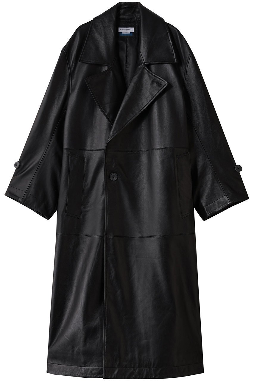 【メゾンスペシャル/MAISON SPECIAL】の【UNISEX】SHEEPレザーロングコート インテリア・キッズ・メンズ・レディースファッション・服の通販 founy(ファウニー) 　ファッション　Fashion　レディースファッション　Fashion for Women　アウター　Coat / Outerwear Collection　コート・ロングコート・ピーコート　Long Coats, Peacoats & More　ユニセックス　Unisex, Genderless　シンプル　Simple, Minimal　ロング　Long, Long-Length　A/W・秋冬　Autumn/Winter　BLK(ブラック)|ID: prp329100004756646 ipo3291000000036890790