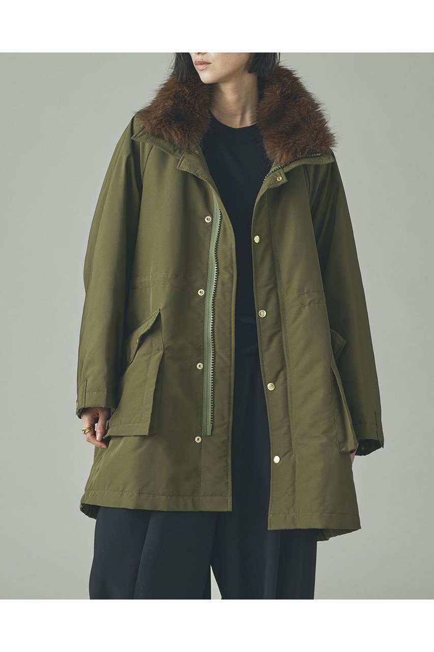 【カレンソロジー/Curensology】の〈&RC〉フェイクファーエリツキスウェーディッシュモッズコート インテリア・キッズ・メンズ・レディースファッション・服の通販 founy(ファニー) 　ファッション　Fashion　レディースファッション　Fashion for Women　アウター　Coat / Outerwear Collection　コート・ロングコート・ピーコート　Long Coats, Peacoats & More　モッズコート・ミリタリー風アウター　Mods & Field Coats　ショート　Short, Short Length　フェイクファー　Faux Fur, Imitation Fur　エレガント 上品　Elegant　新作・新入荷　New Arrivals / New In　カーキ|ID: prp329100004756651 ipo3291000000034409228