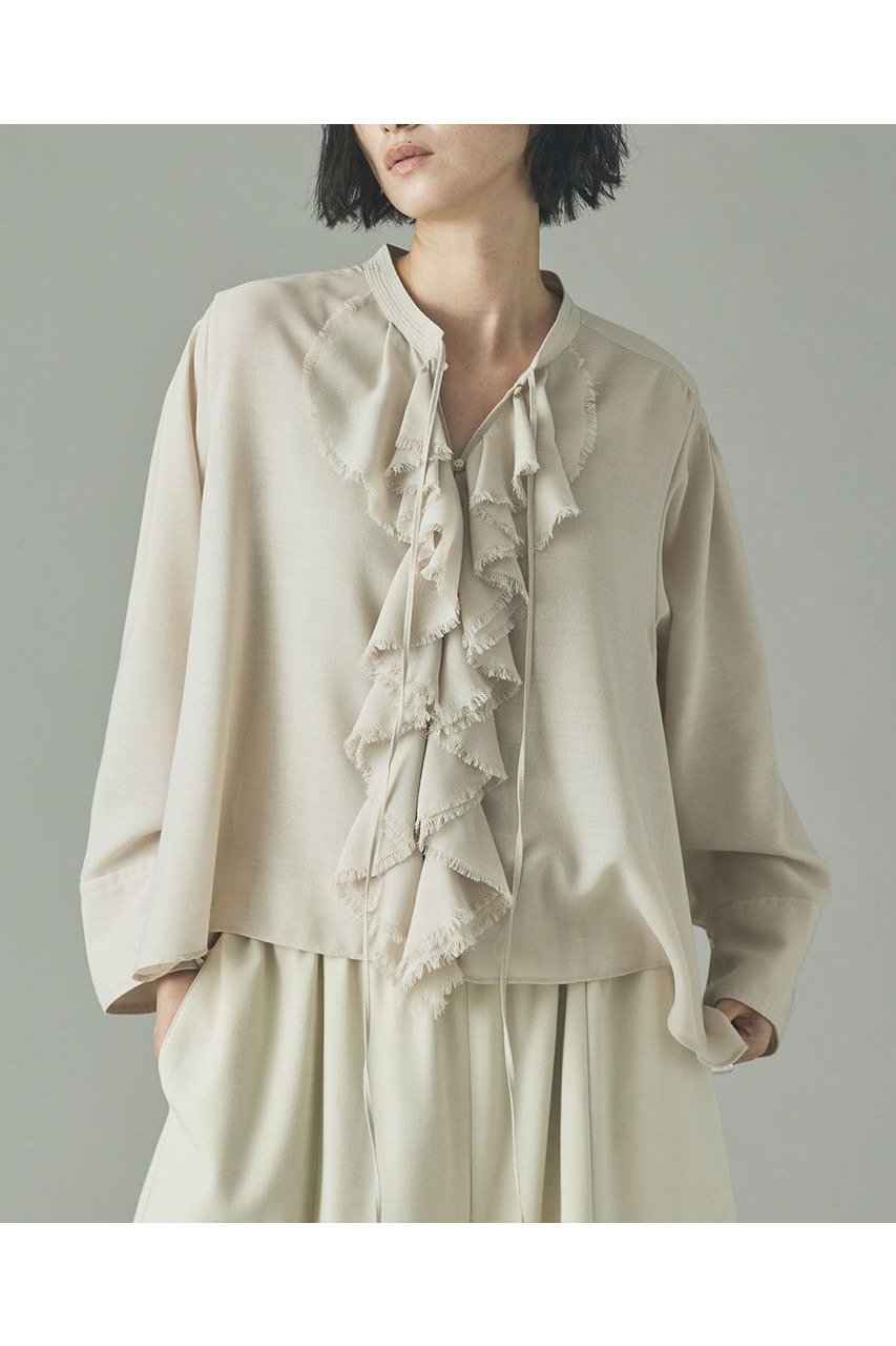 【カレンソロジー/Curensology】のウールMIXビエラフリルブラウス 人気、トレンドファッション・服の通販 founy(ファニー)  ファッション Fashion レディースファッション Fashion for Women トップス・カットソー Cut & Sew Tops シャツ・ブラウス・オフィスカジュアル Elegant Blouses & Button-Ups カーディガン Cardigan, Knitwear ジャケット Jacket, Outerwear スリーブ Sleeve, Long Sleeve / Short Sleeve バランス Balance, Style Balance フリル Frill, Ruffle ロング Long, Long-Length 人気 Popular, Best Seller 新作・新入荷 New Arrivals / New In  other-1|ID: prp329100004756653 ipo3291000000034409246