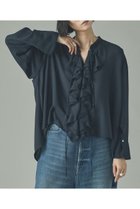 【カレンソロジー/Curensology】のウールMIXビエラフリルブラウス ネイビー|ID: prp329100004756653 ipo3291000000034409249