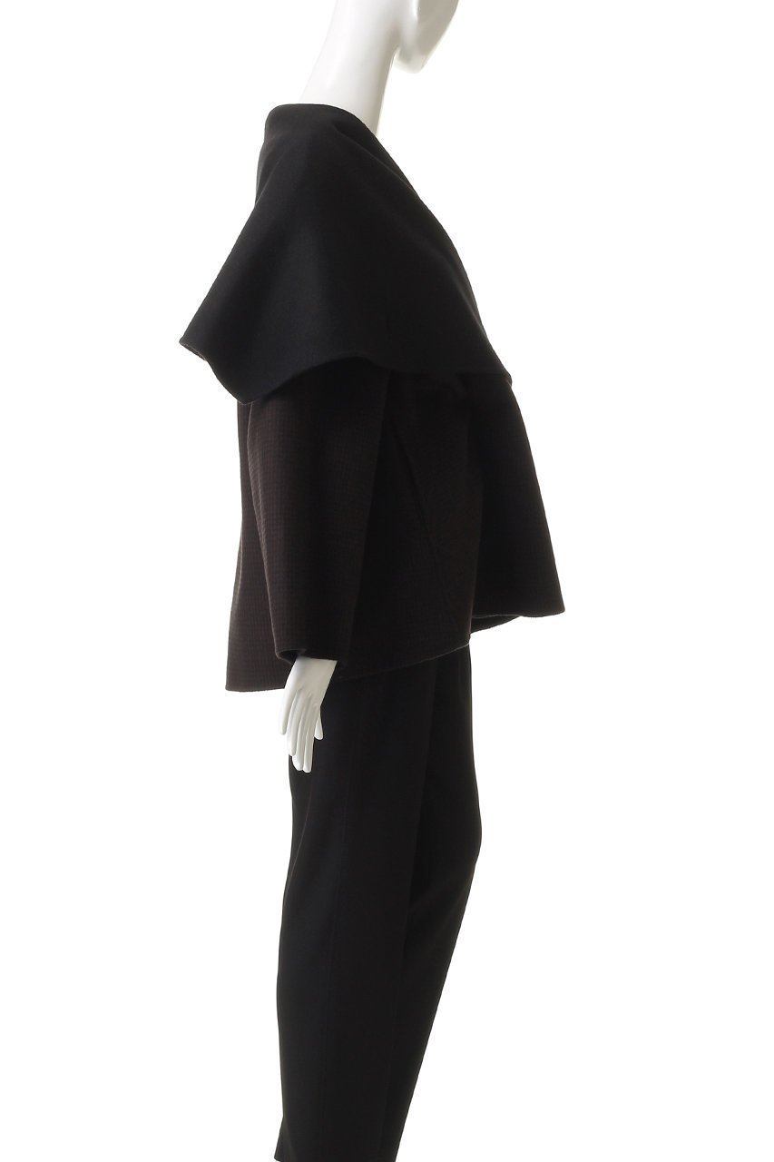 【デパリエ/DEPAREILLE】のウールダブルフェイスチェックビッグカラーコート 人気、トレンドファッション・服の通販 founy(ファニー) 　ファッション　Fashion　レディースファッション　Fashion for Women　アウター　Coat / Outerwear Collection　コート・ロングコート・ピーコート　Long Coats, Peacoats & More　ショート　Short, Short Length　シンプル　Simple, Minimal　タートルネック　Turtleneck, High Neck　チェック　Check, Plaid, Tartan　デニム　Denim, Jeans Material　ビッグ　Big, Oversized　今季　This Season, Current Season　other-3|ID: prp329100004756666 ipo3291000000036042314